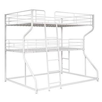 Merax Full XL over Twin XL over Queen Size Triple Bunk Bed with Long and Short Ladder,