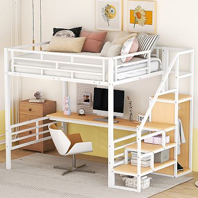 Merax Full Size Metal Loft Bed