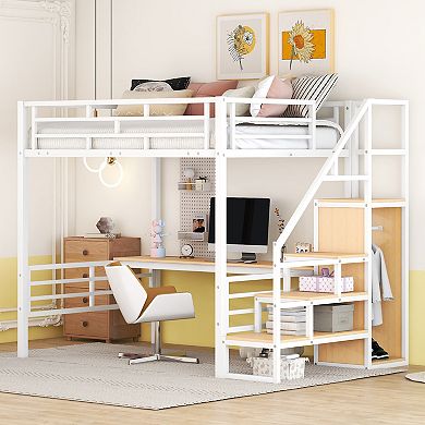 Merax Full Size Metal Loft Bed