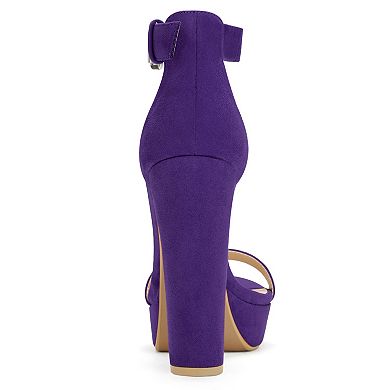 Women's Platform High Heel Ankle Strap Chunky Heels Sandals