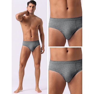 Men's Underwear Solid Color Elastic Waist Soft Comfortable Briefs