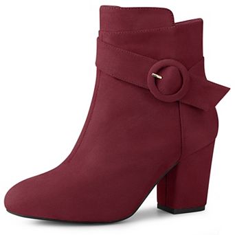 Women's Round Toe Block Heel Boots Ankle Booties