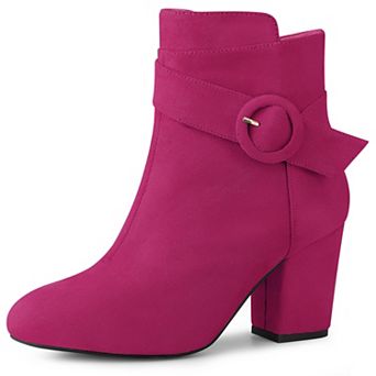 Women's Round Toe Block Heel Boots Ankle Booties