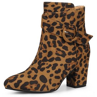 Women's Round Toe Block Heel Boots Ankle Booties