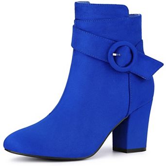Women's Round Toe Block Heel Boots Ankle Booties