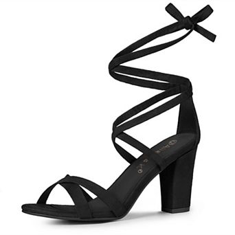 Women's Lace Up High Block Heeled Sandals