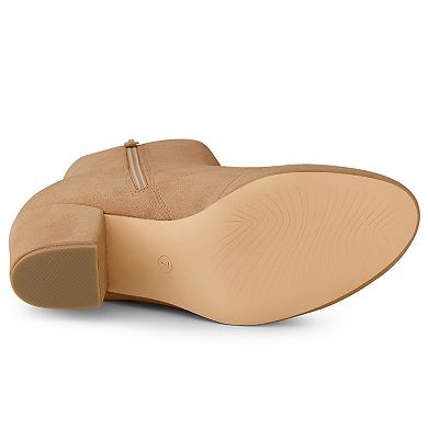 Women's Round Toe Chunky Heel Ankle Boots