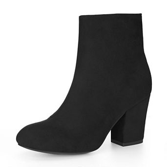 Women's Round Toe Chunky Heel Ankle Boots