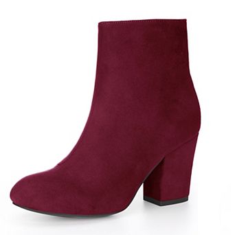 Women's Round Toe Chunky Heel Ankle Boots