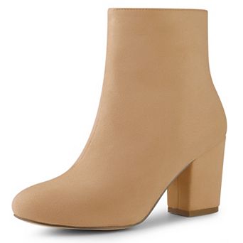 Women's Round Toe Chunky Heel Ankle Boots