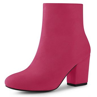 Women's Round Toe Chunky Heel Ankle Boots