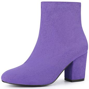 Women's Round Toe Chunky Heel Ankle Boots