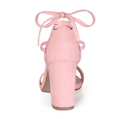 Women's Tie Up Strappy Heels Chunky High Heels Sandal