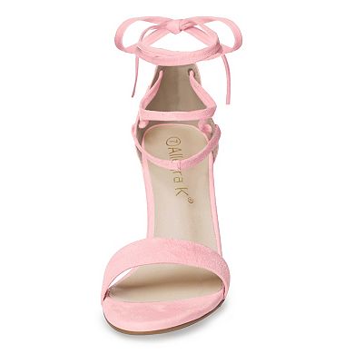 Women's Tie Up Strappy Heels Chunky High Heels Sandal