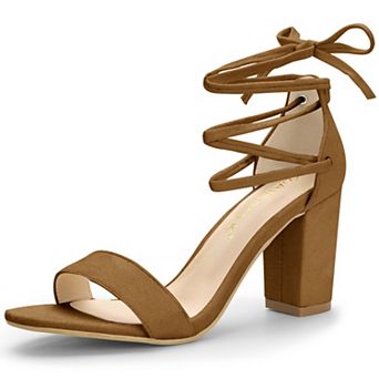 Women's Tie Up Strappy Heels Chunky High Heels Sandal