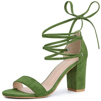 Women's Tie Up Strappy Heels Chunky High Heels Sandal