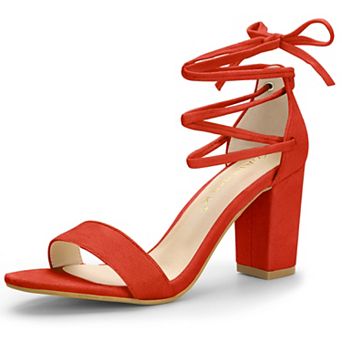 Women's Tie Up Strappy Heels Chunky High Heels Sandal