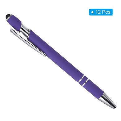 Ballpoint Pen, 2 in 1 Metal Pen Black Ink Medium Point Pen 12Pcs