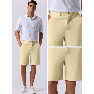 Men's Solid Color Lightweight Mid-Rise Classic Chino Shorts