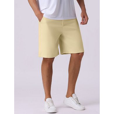Men's Solid Color Lightweight Mid-Rise Classic Chino Shorts