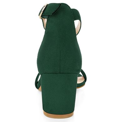 Women's Open Toe Block Heel Ankle Strap Sandals