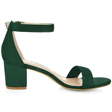 Women's Open Toe Block Heel Ankle Strap Sandals