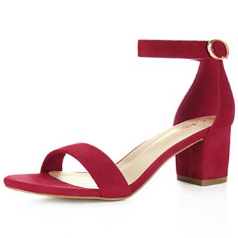 Women's Open Toe Block Heel Ankle Strap Sandals