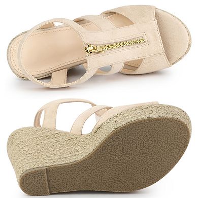 Women's Wedges Zipper Sandals Platform Wedges Heels Sandals