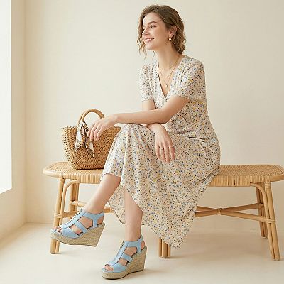 women's wide width low heel dress shoes Floral Erica Women's Wide Width Low Heel Dress Shoes Gold / 6.5 E