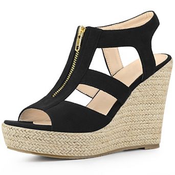Women's Wedges Zipper Sandals Platform Wedges Heels Sandals