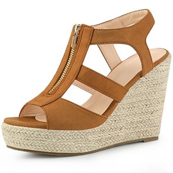 Women's Wedges Zipper Sandals Platform Wedges Heels Sandals
