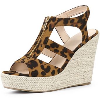 Women's Wedges Zipper Sandals Platform Wedges Heels Sandals