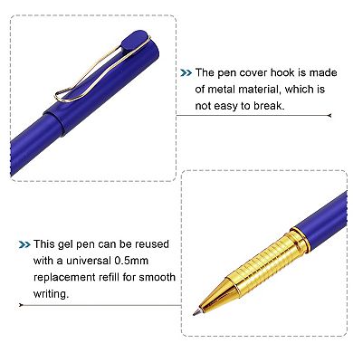 Black Ink Gel Pens, 12 Pcs Roller Ball Pens 0.5mm Fine Point Smooth Writing Office Supplies