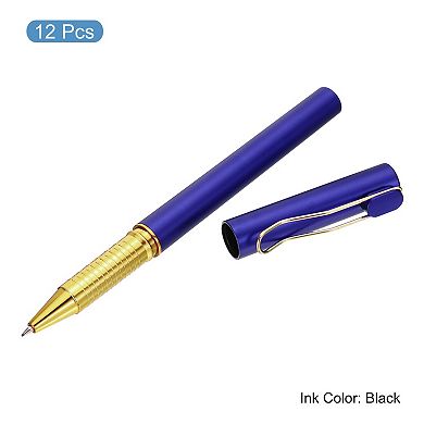 Black Ink Gel Pens, 12 Pcs Roller Ball Pens 0.5mm Fine Point Smooth Writing Office Supplies