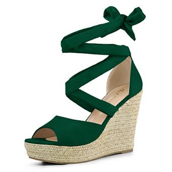 Women's Lace Up Espadrille Platform Wedge Sandals