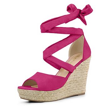 Women's Lace Up Espadrille Platform Wedge Sandals