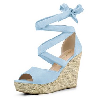 Women's Lace Up Espadrille Platform Wedge Sandals