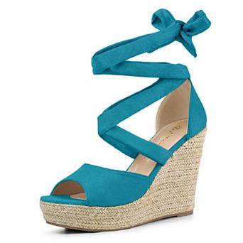 Women's Lace Up Espadrille Platform Wedge Sandals