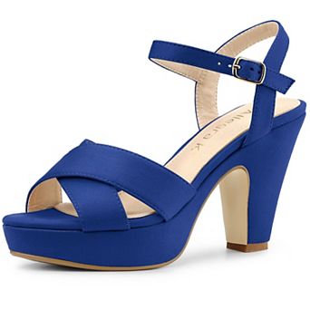 Women's Chunky Heel Criss Cross Strap Sandals
