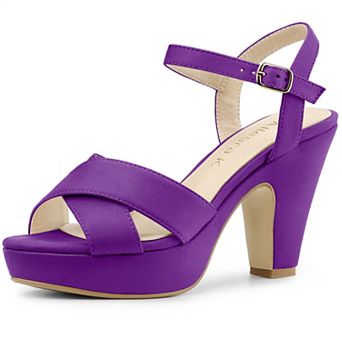 Women's Chunky Heel Criss Cross Strap Sandals