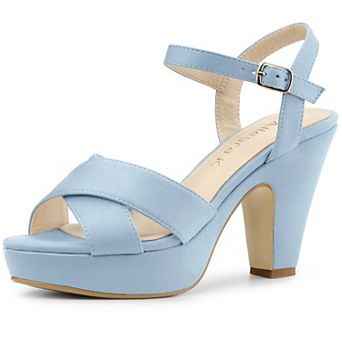 Women's Chunky Heel Criss Cross Strap Sandals