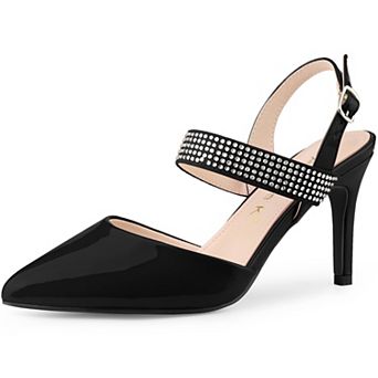 Women's Sparkly Rhinestone Straps High Stiletto Heels Pumps Over 3 Inch Heel Party Wedding Shoes