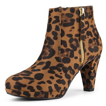 Women's Side Zip Low Platform Chunky Heel Ankle Booties