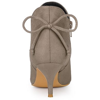 Women's Pointed Toe Kitten Heel Ankle Booties