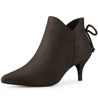 Women's Pointed Toe Kitten Heel Ankle Booties