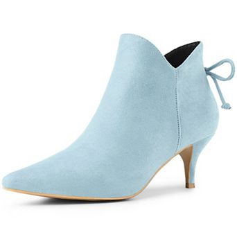 Women's Pointed Toe Kitten Heel Ankle Booties