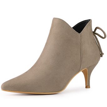 Women's Pointed Toe Kitten Heel Ankle Booties