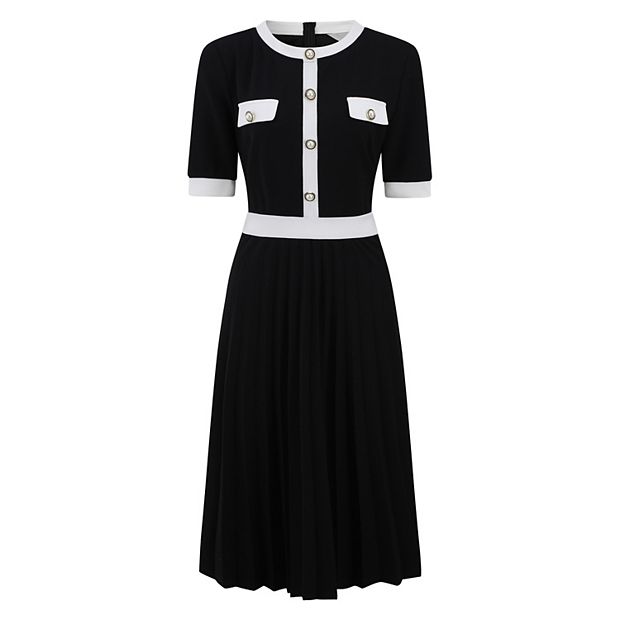 a line collared dress A-line Short Sleeve Shirt Dress – English Factory main image 1