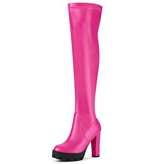 Women's Platform Boots Chunky Heel Over Knee High Boots