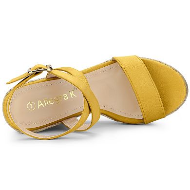 Women's Slingback Crisscross Espadrille Wedges Heel Sandals